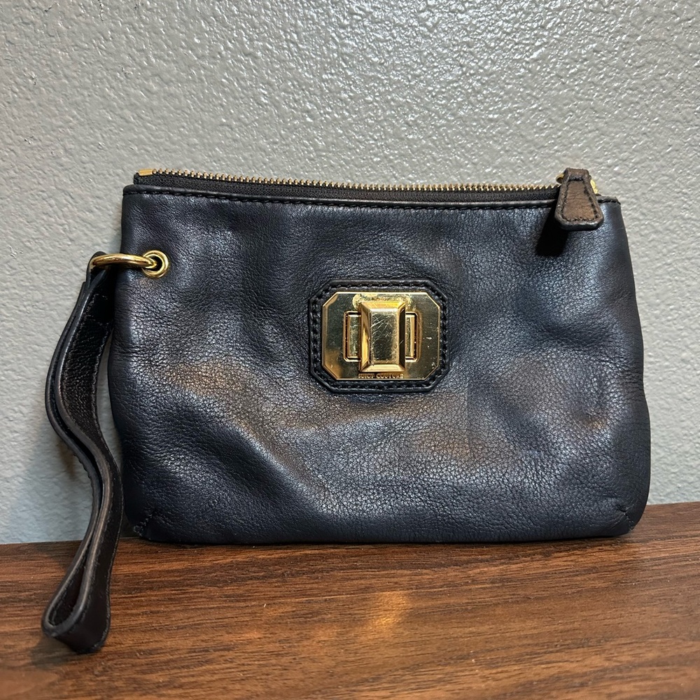 Juicy Couture Black Leather Clutch Bag